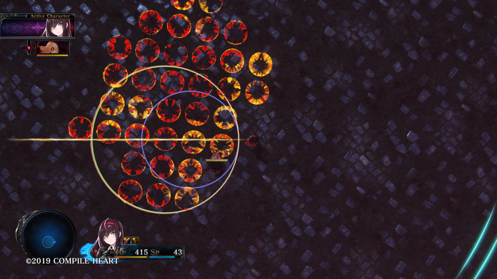 La visuale a vista d'uccello nei combattimenti di Death end re;Quest 2.